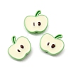 Apple Spray Painted Alloy Beads FIND-C075-02A-1