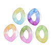 Spray Painted Two Tone Transparent Acrylic Linking Rings X-OACR-S036-001B-N-2