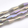 Electroplate Opaque Solid Color Glass Beads Strands EGLA-S174-18A-1