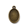Oval Alloy Pendant Cabochon Settings PALLOY-N0088-15AB-NF-1