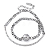 304 Stainless Steel Curb Chain Wrap Bracelets for Women BJEW-A036-12P-4