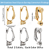 20Pcs 2 Styles 304 Stainless Steel Clip-on Earring Converters Findings STAS-SC0006-83-2