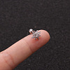 316L Surgical Stainless Steel Micro Pave Clear Cubic Zirconia Star Cartilage Earrings WG9CD6D-20-1