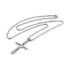 Non-Tarnish Cross 201 Stainless Steel Pendant Necklaces NJEW-F320-02P-2