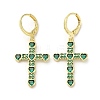 Cross Real 18K Gold Plated Brass Dangle Leverback Earrings EJEW-L268-036G-01-1