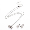 Flower 304 Stainless Steel  Jewelry Sets SJEW-H302-14-2