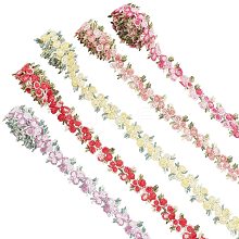 5 Colors Flower Polyester Trim Ribbon OCOR-XCP0001-44