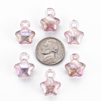 Transparent Crackle Acrylic Pendants MACR-S373-63-L02-1
