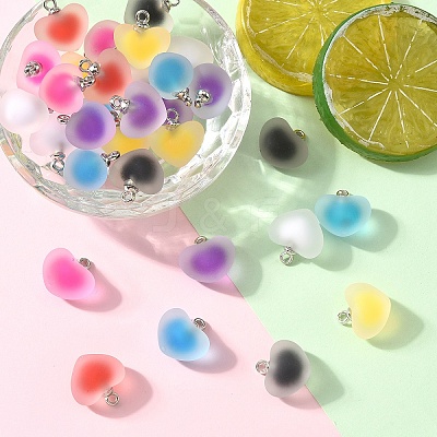 10Pcs Frosted Resin Pendants RESI-YW0004-45G-1