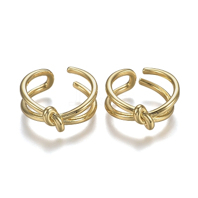 Adjustable Brass Cuff Rings X-RJEW-Z001-02G-1