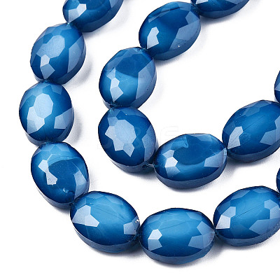 Opaque Solid Color Glass Beads Strands GLAA-N032-02C-1