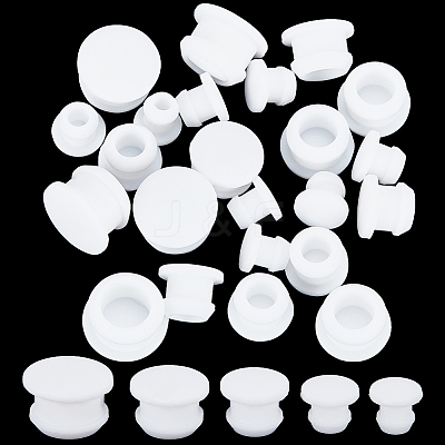 30Pcs 5 Style Silicone Bottle Seal Plug AJEW-GF0008-09B-1