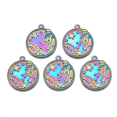 Rack Plating Rainbow Color Alloy Pendants PALLOY-S180-299-1
