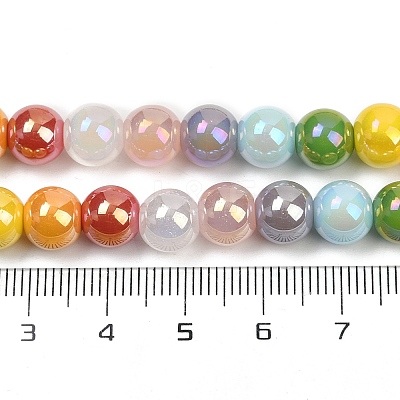 Electroplate Glass Beads Strands X-EGLA-D300-10-8mm-1