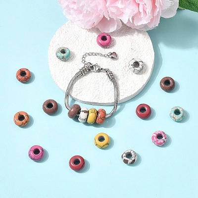 Synthetic Gemstone European Beads X-SPDL-R001-01-1