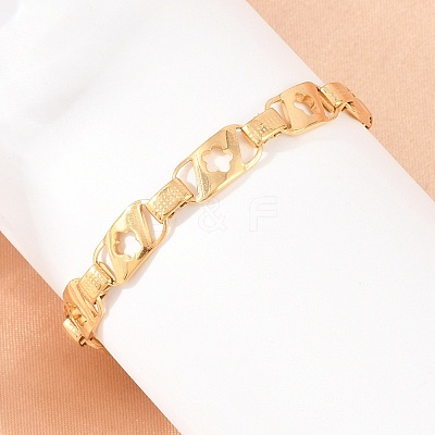 304 Stainless Steel Link Chain Bracelets for Women BJEW-D460-08G-1