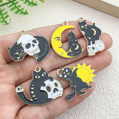 Alloy Enamel Pendants PW-WGB8D3D-01-1