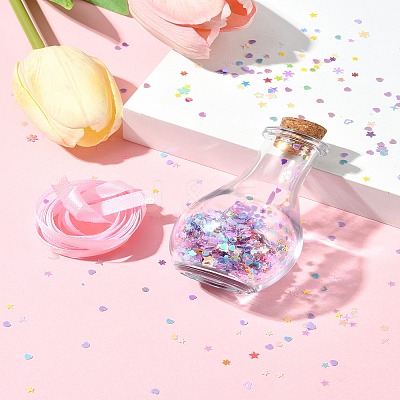 Star Heart PVC Plastic Paillette/Sequins Beads Wish Bottle DIY Making Kits DIY-FS0007-59-1