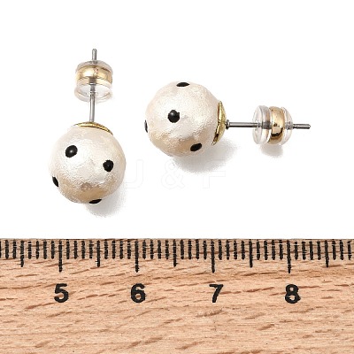 Alloy & Resin Pearl Stud Earrings EJEW-G466-14G-1