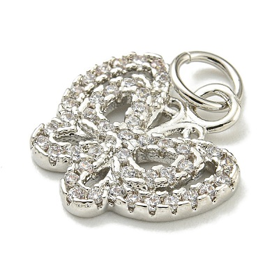 Rack Plating Brass Micro Pave Cubic Zirconia Charms KK-K386-08P-1