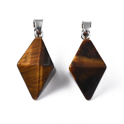 Natural Tiger Eye Pendants G-N326-107D-1