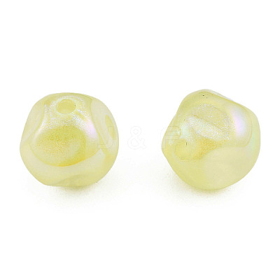 Electroplate Rainbow Iridescent Plating Acrylic Beads TACR-T025-002C-1