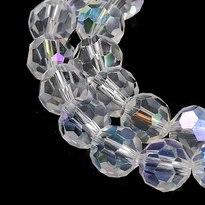 Electroplate Transparent Glass Beads Strands EGLA-A035-T10mm-L19-1