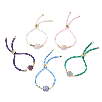 Natural Gemstone Beads Silder Bracelets BJEW-JB13391-1