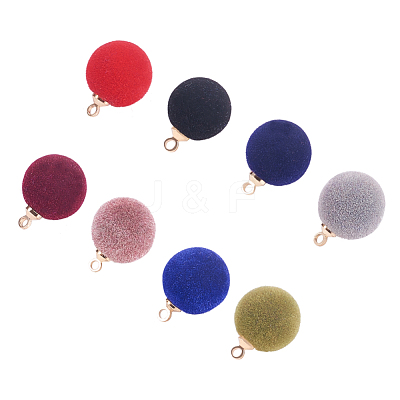 Flocky Acrylic Pendants FIND-T046-33C-1