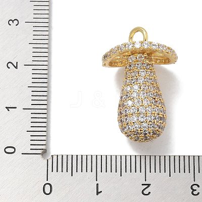 Rack Plating Brass Micro Pave Clear Cubic Zirconia Pendants KK-L224-001G-1