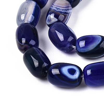 Dyed Natural Banded Agate Beads Strands G-T144-44C-1