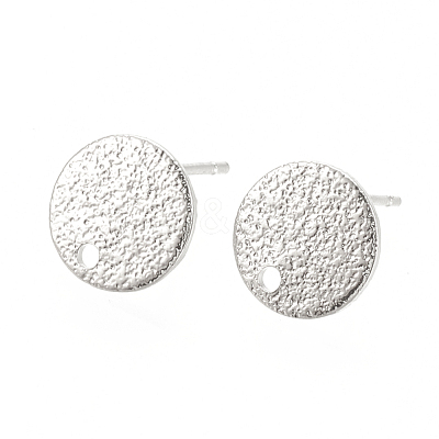 Hammered Brass Stud Earring Findings KK-S345-202P-1