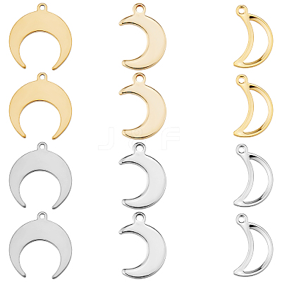 120Pcs 6 Style 304 Stainless Steel Pendants STAS-SC0004-01-1