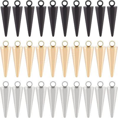 32Pcs 4 Style 2 Colors 304 Stainless Steel Pendants STAS-UN0026-37-1