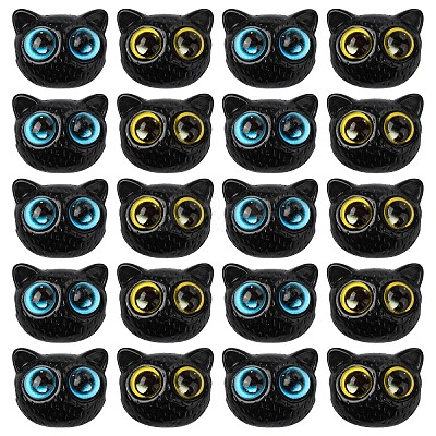10Pcs 2 Colors Opaque Resin Beads RESI-YW0001-93-1