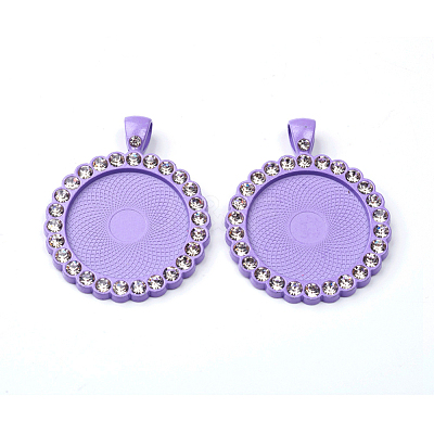 Alloy Pendant Cabochon Settings PALLOY-WH0066-33B-1
