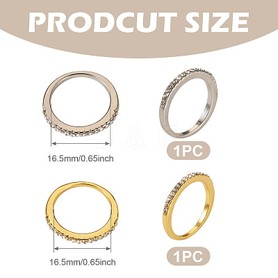 2Pcs 2 Colors Alloy with Crystal Rhinestone Finger Rings RJEW-TADJ0001-01D-1