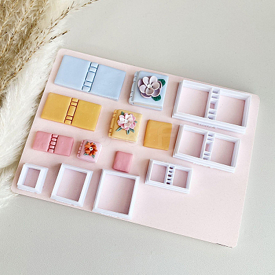 6Pcs Plastic Clay Pressed Molds DIY-SC0031-27-1