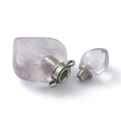 Natural Amethyst Pendants G-B009-25P-A-1