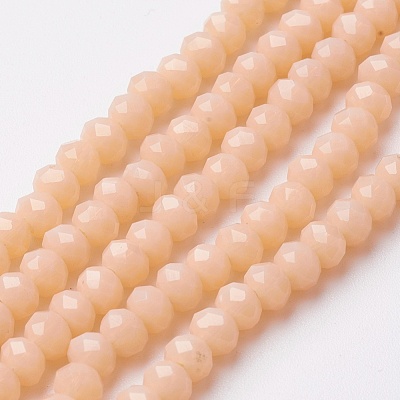 Faceted Imitation Jade Glass Beads Strands EGLA-F124-NC02-1