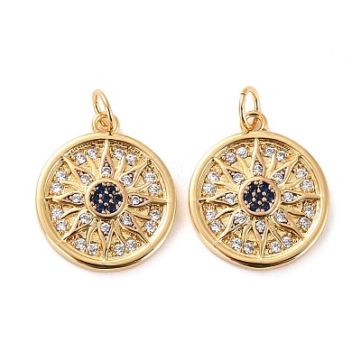 Brass Micro Pave Cubic Zirconia Pendants ZIRC-P092-014G-RS-1