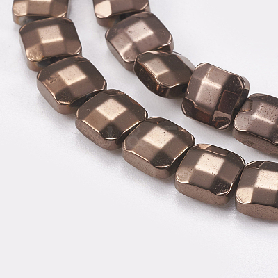 Electroplated Non-magnetic Synthetic Hematite Beads Strands G-P367-E01-1