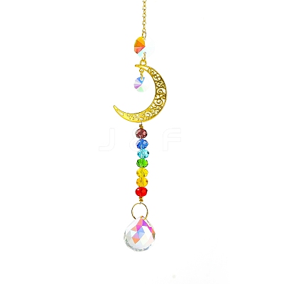 Faceted Teardrop Glass Suncatchers PW-WGAC696-02-1
