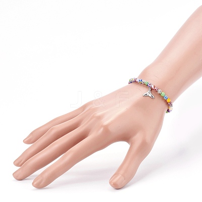 Charm Stretch Bracelets BJEW-JB05975-1
