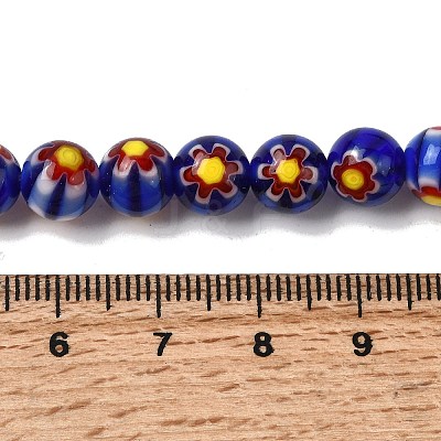 Round Millefiori Glass Beads Strands LK-P002-26-1