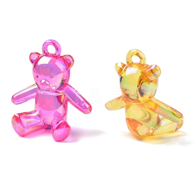 Electroplate Transparent UV Plating Acrylic Pendants OACR-I014-13-1