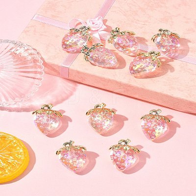 10Pcs Transparent Acrylic Pendants MACR-FS0002-08B-1