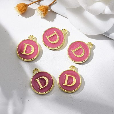 Golden Plated Alloy Enamel Charms ENAM-S118-08D-1