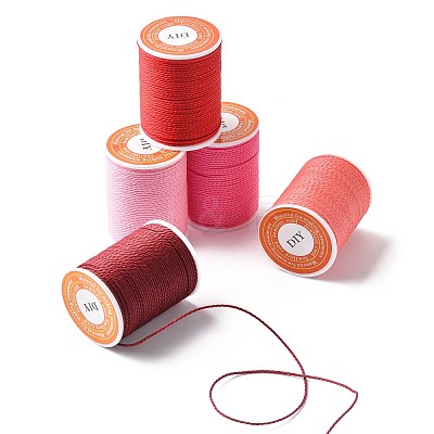 5 Rolls 5 Colors Round Waxed Polyester Cord YC-FS0001-02E-1