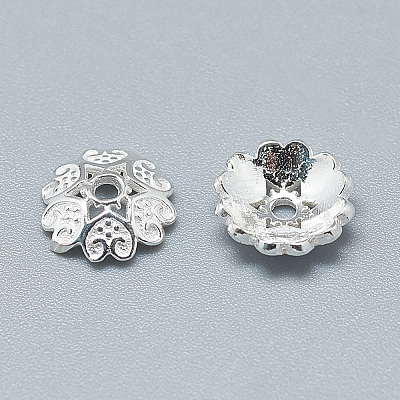 925 Sterling Silver Bead Caps X-STER-T002-87S-1